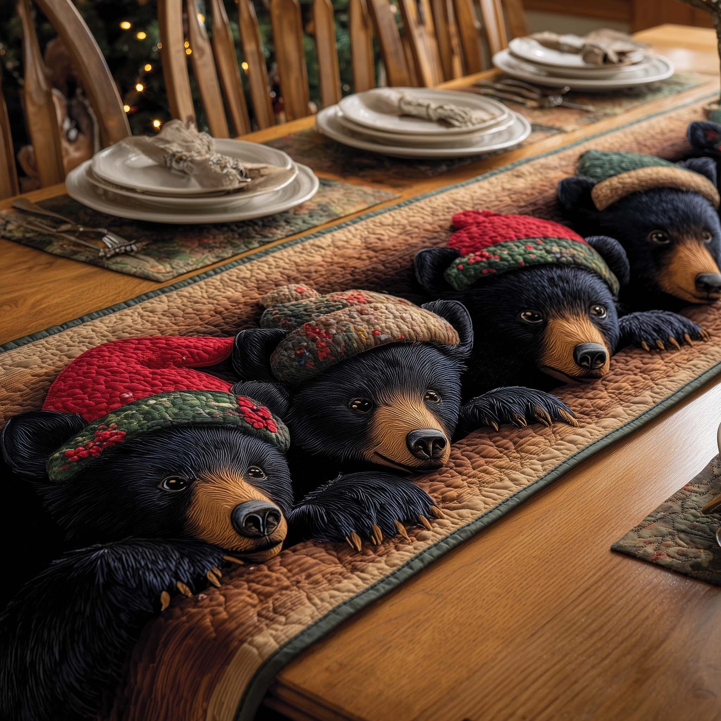 Merry Bears Quilted Table Runner GFTOQM1025