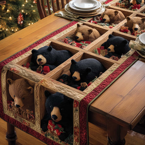 Cabin Bears Quilted Table Runner GFTOQM1033