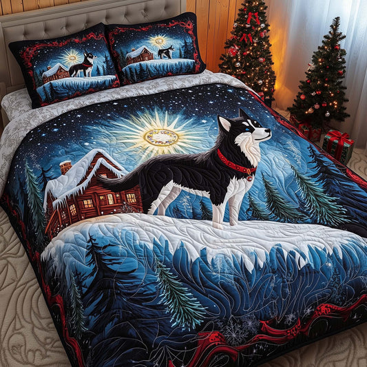 Winter Husky 3-Piece Quilted Bedding Set GFTOQM1035