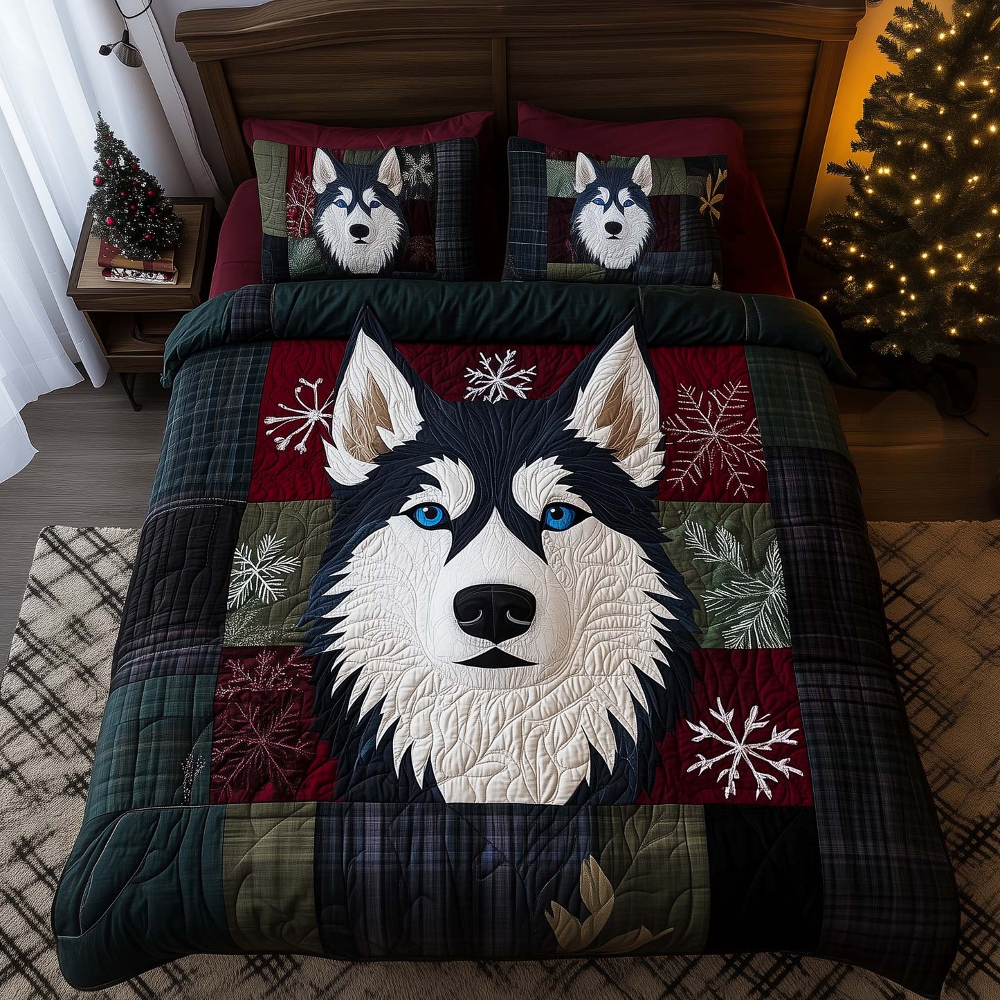 Nordic Husky 3-Piece Quilted Bedding Set GFTOQM1037
