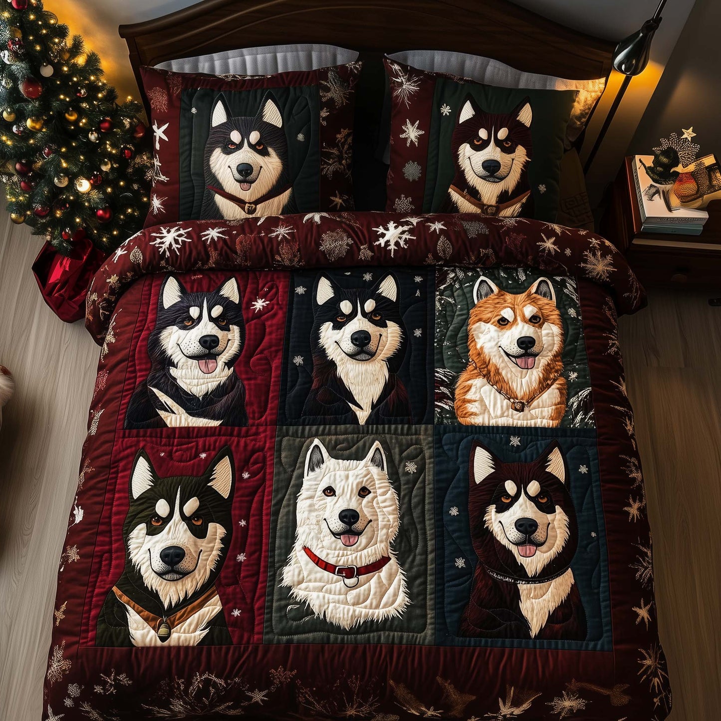 Husky Patchwork 3-Piece Quilted Bedding Set GFTOQM1039