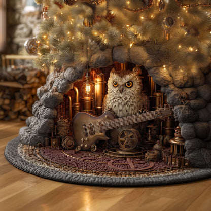 Steampunk Owl Quilted Tree Skirt GFTOQM1041