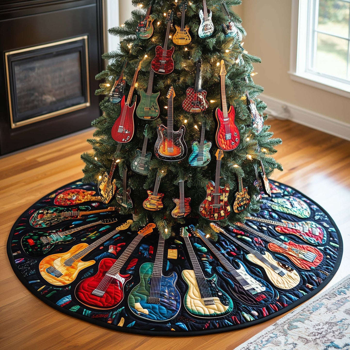 Guitar Forest Quilted Tree Skirt GFTOQM1045