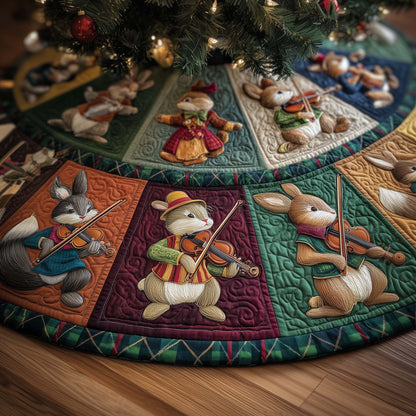 Bunny Orchestra Quilted Tree Skirt GFTOQM1053