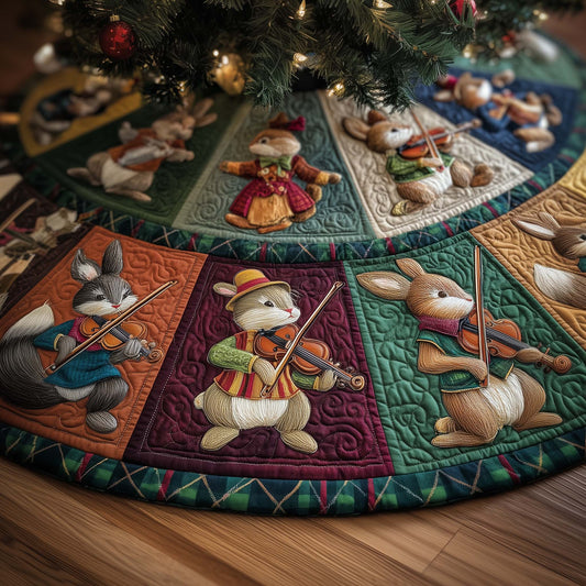 Bunny Orchestra Quilted Tree Skirt GFTOQM1053