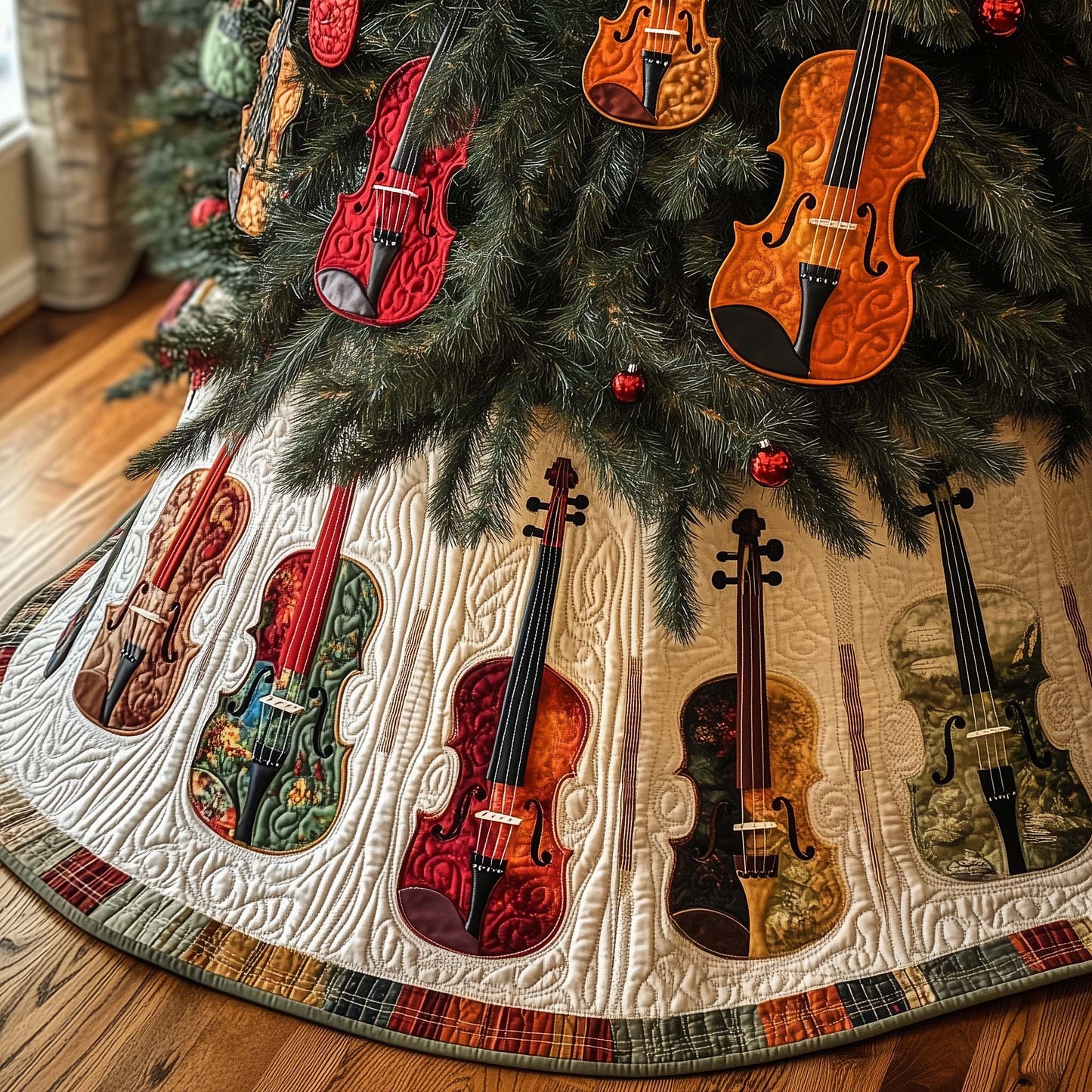 Hanging Violins Quilted Tree Skirt GFTOQM1054