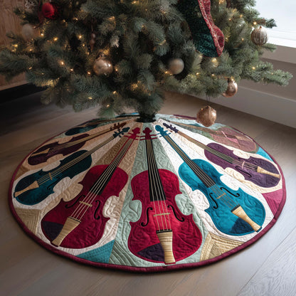 Pastel Violins Quilted Tree Skirt GFTOQM1057