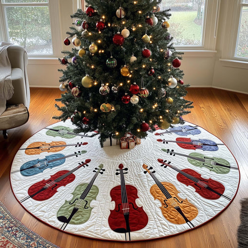 Festive Violins Quilted Tree Skirt GFTOQM1059