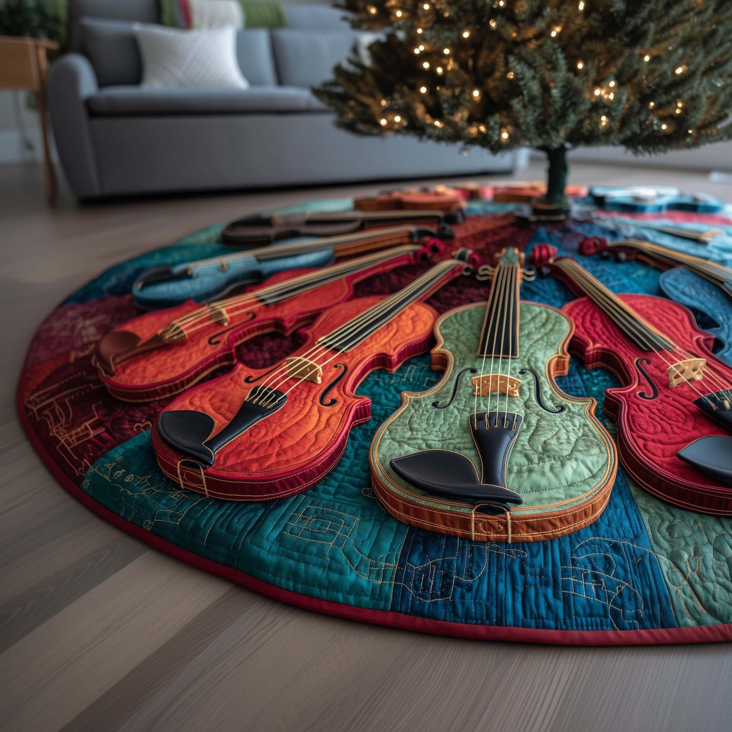 Vibrant Violins Quilted Tree Skirt GFTOQM1060
