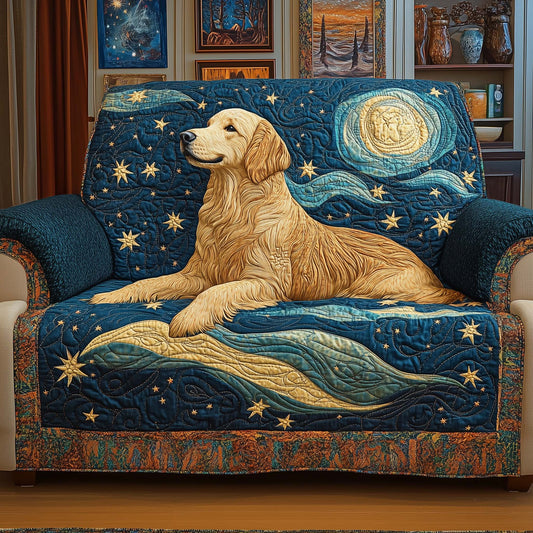 Stellar Golden Quilted Sofa Cover GFTOQM1061