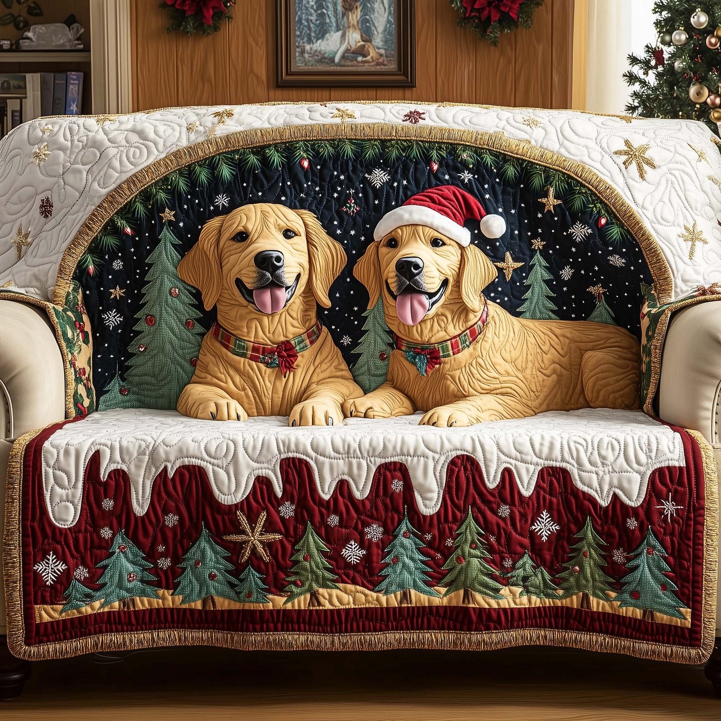 Festive Twins Quilted Sofa Cover GFTOQM1064
