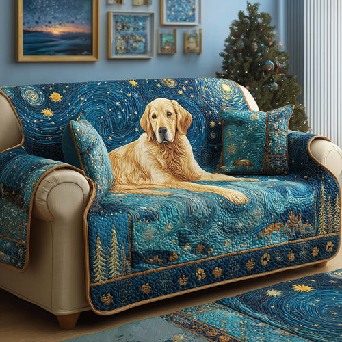 Galaxy Golden Quilted Sofa Cover GFTOQM1067