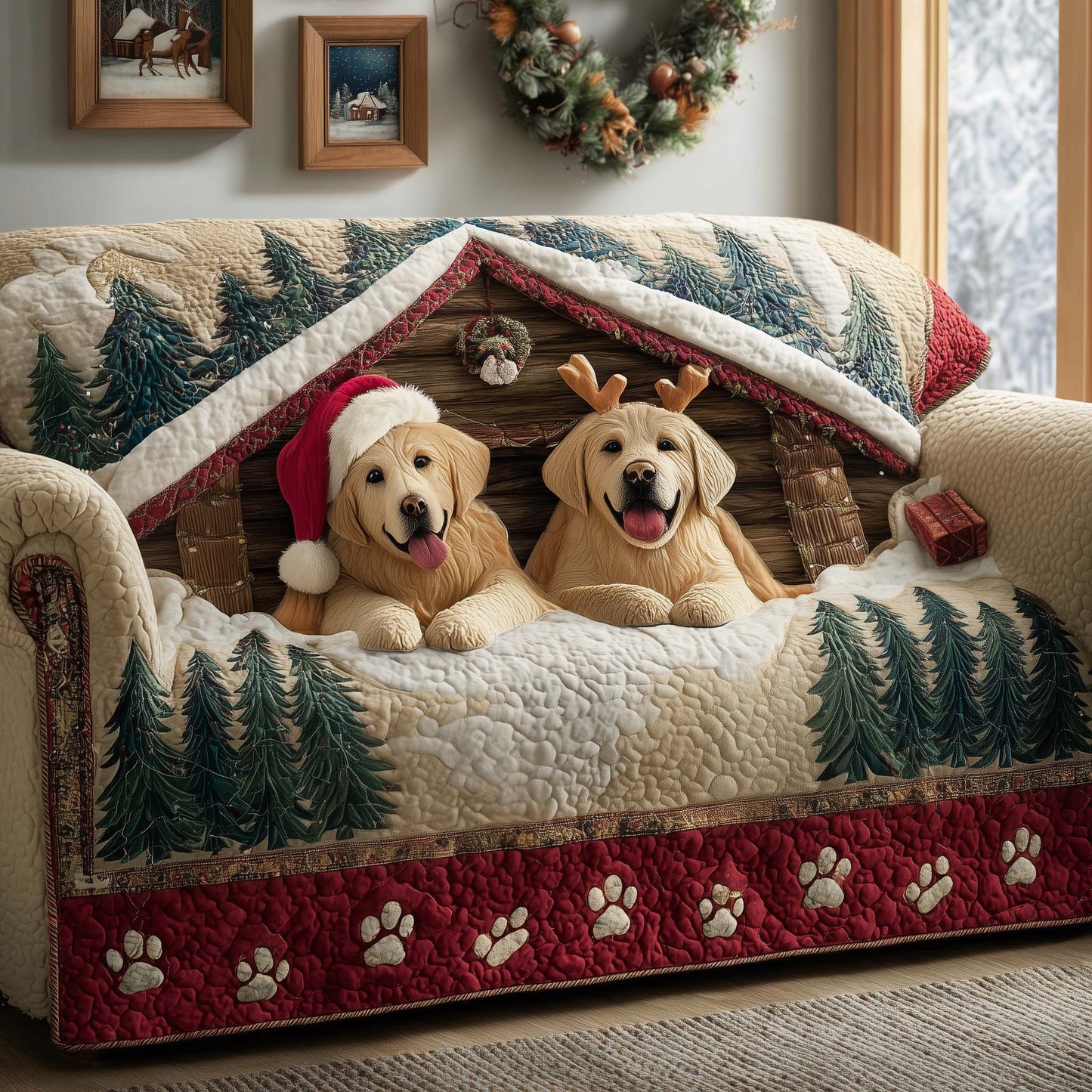 Cozy Cabin Quilted Sofa Cover GFTOQM1068