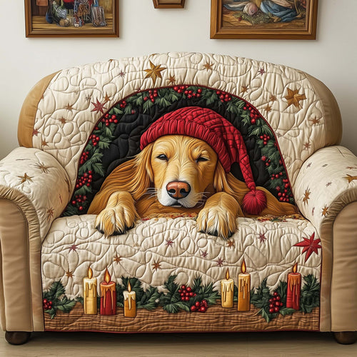 Candle Golden Quilted Sofa Cover GFTOQM1069