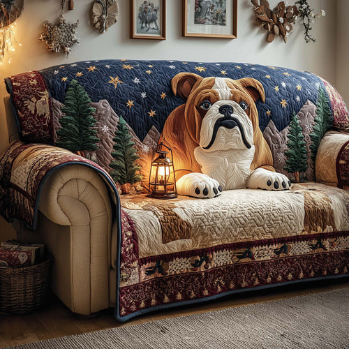 Starry Bulldog Quilted Sofa Cover GFTOQM1074
