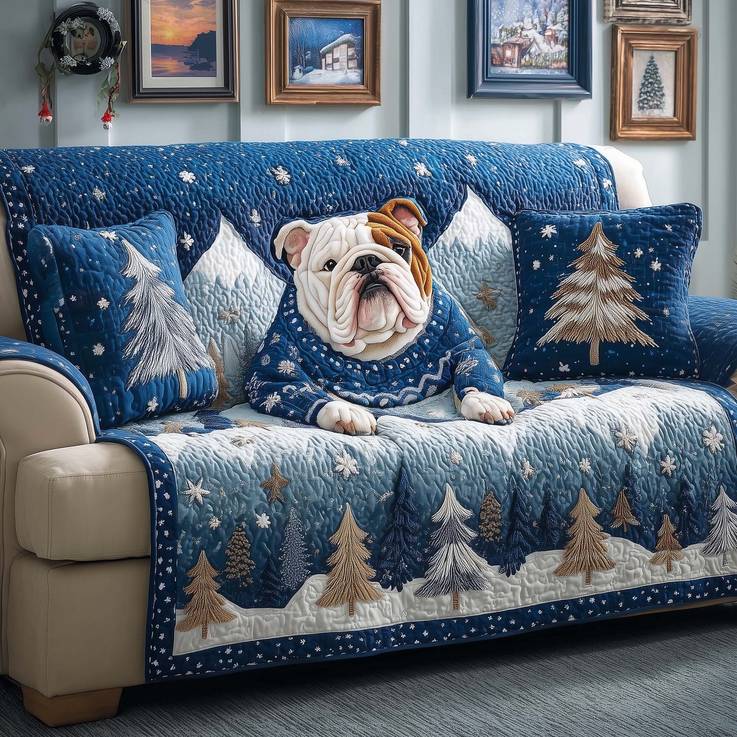 Snowy Sweater Quilted Sofa Cover GFTOQM1080