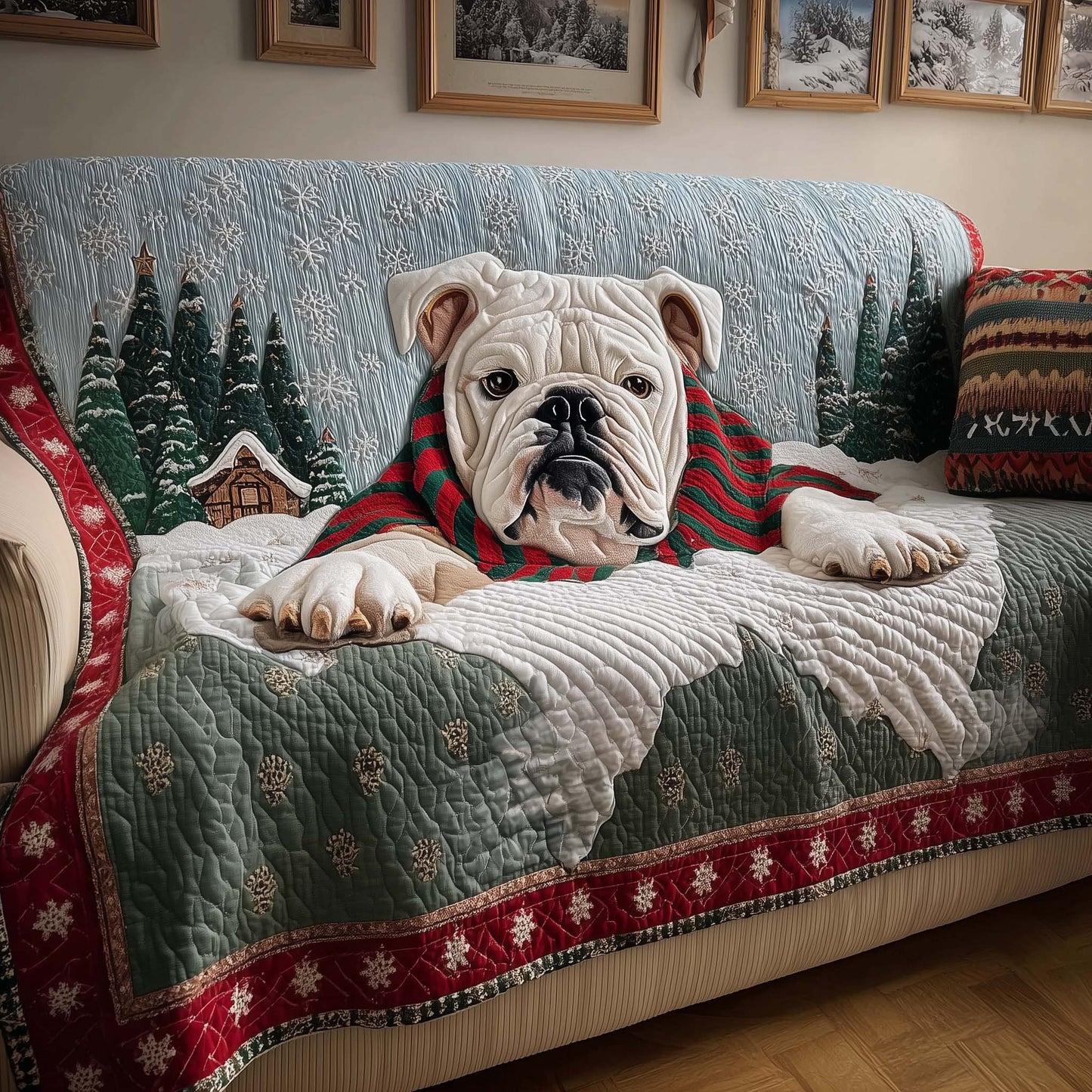 Holiday Cabin Quilted Sofa Cover GFTOQM1081