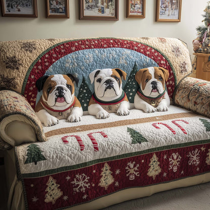 Cozy Bulldog Quilted Sofa Cover GFTOQM1082