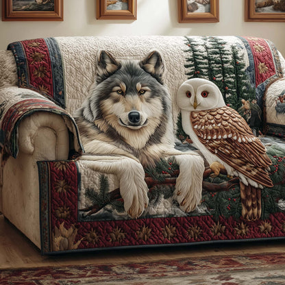 Forest Companions Quilted Sofa Cover GFTOQM1085