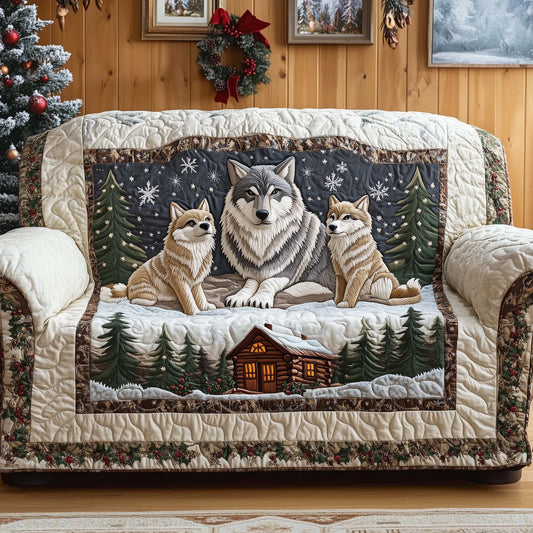 Cabin Wolves Quilted Sofa Cover GFTOQM1087