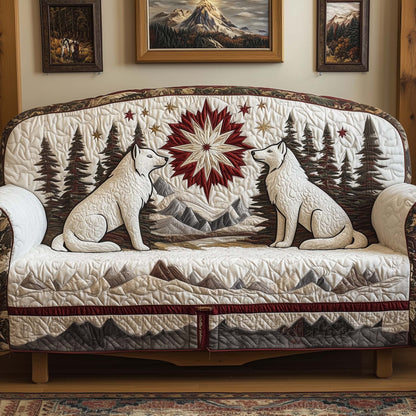 Starlit Wolves Quilted Sofa Cover GFTOQM1090