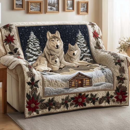 Cabin Wolves Quilted Sofa Cover GFTOQM1091