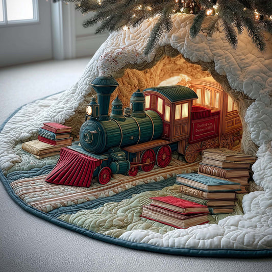 Train Tunnel Quilted Tree Skirt GFTOQM1096
