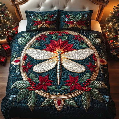 Radiant Dragonfly 3-Piece Quilted Bedding Set GFTOQM1103