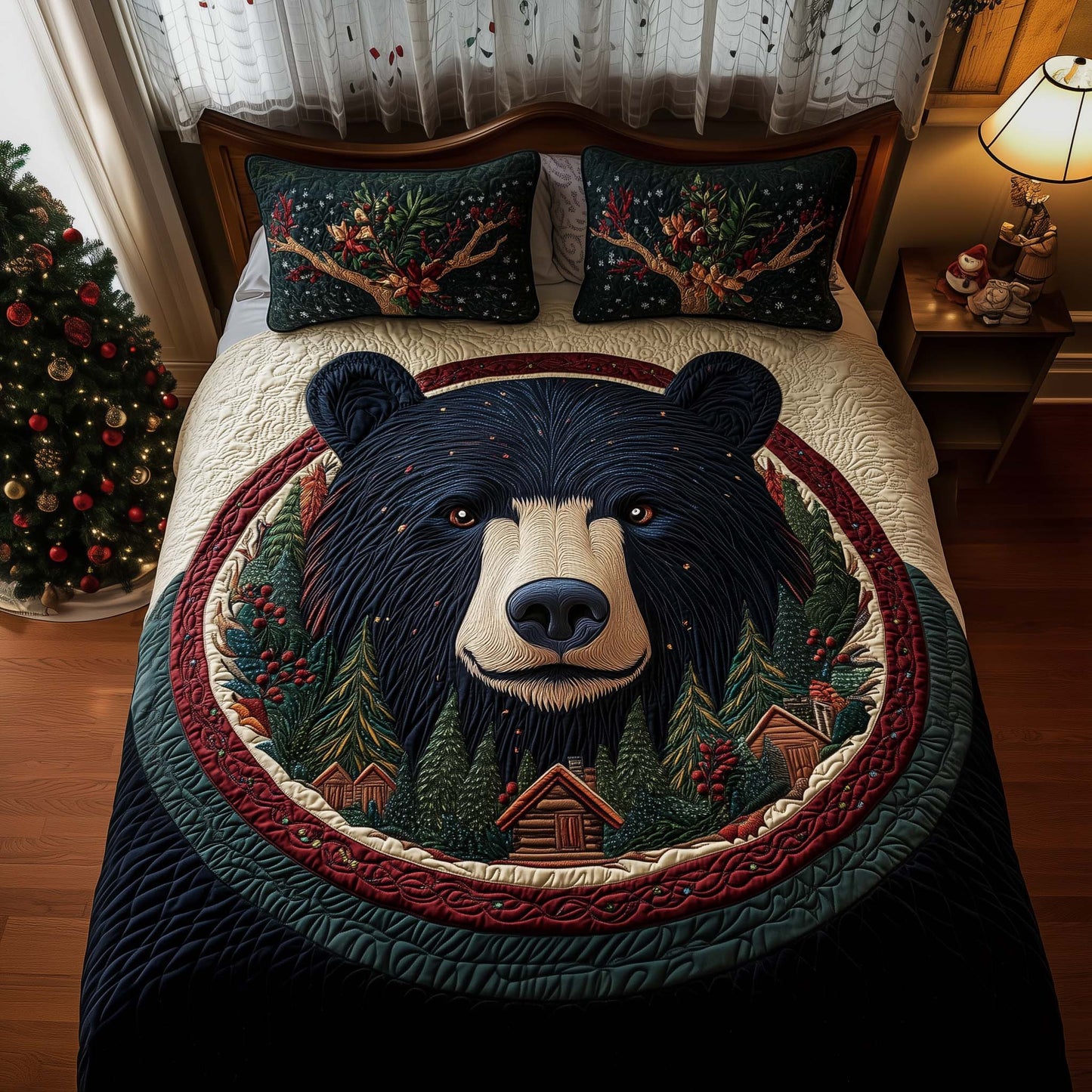 Cozy Cabin 3-Piece Quilted Bedding Set GFTOQM1109