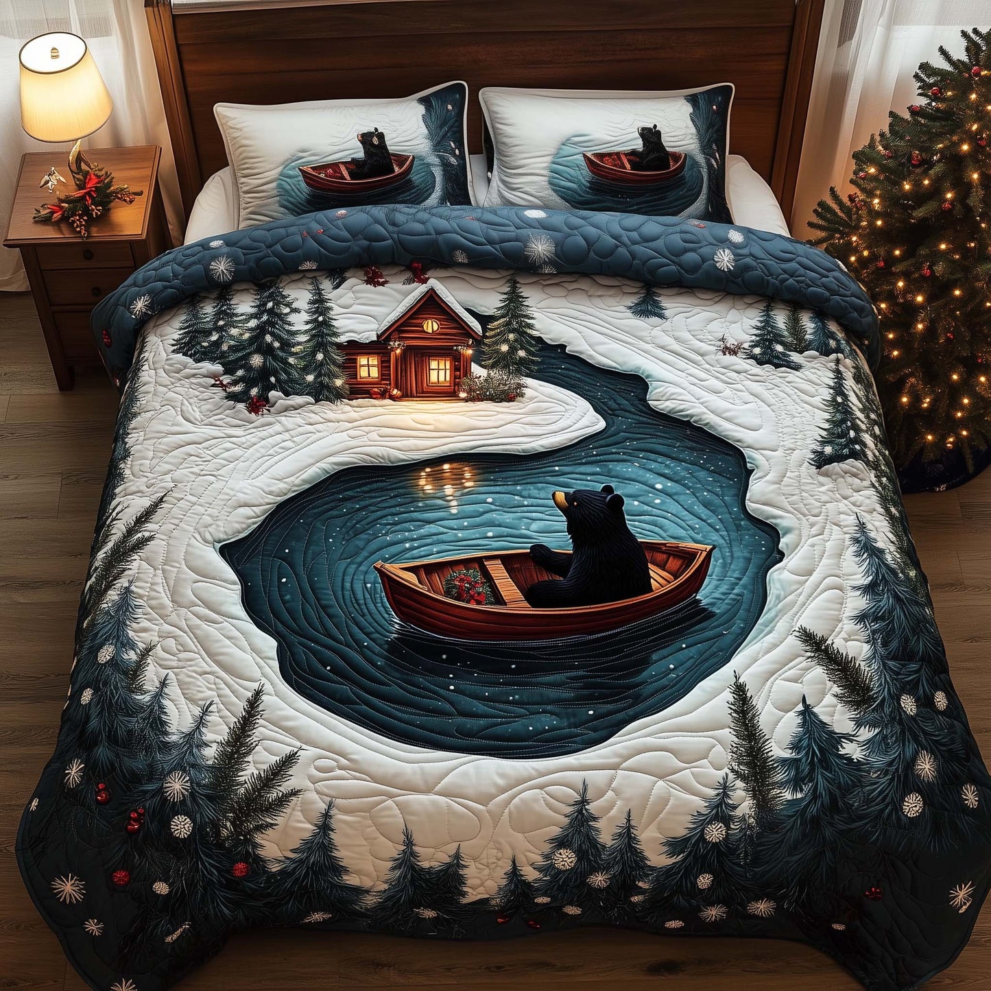 Lake Retreat 3-Piece Quilted Bedding Set GFTOQM1111