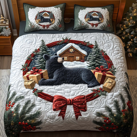 Gift Bear 3-Piece Quilted Bedding Set GFTOQM1113
