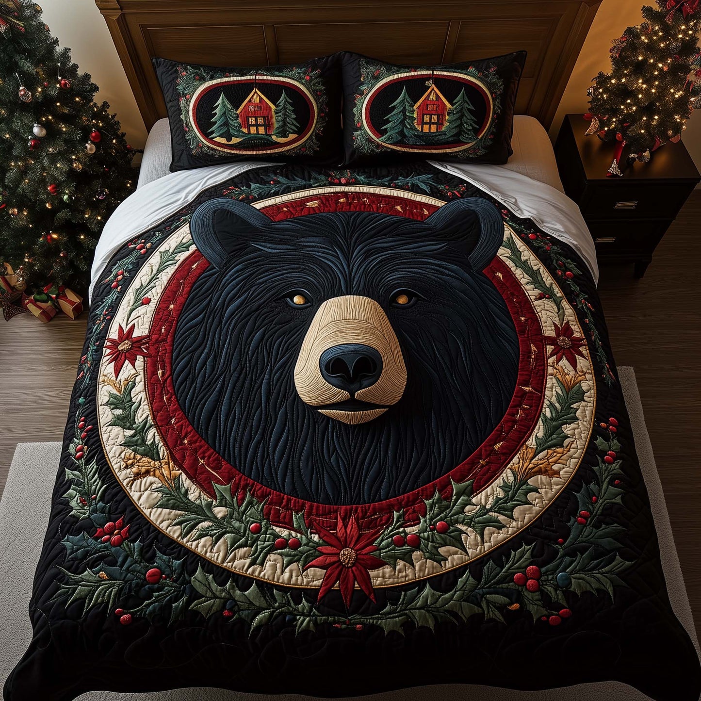 Regal Bear 3-Piece Quilted Bedding Set GFTOQM1115