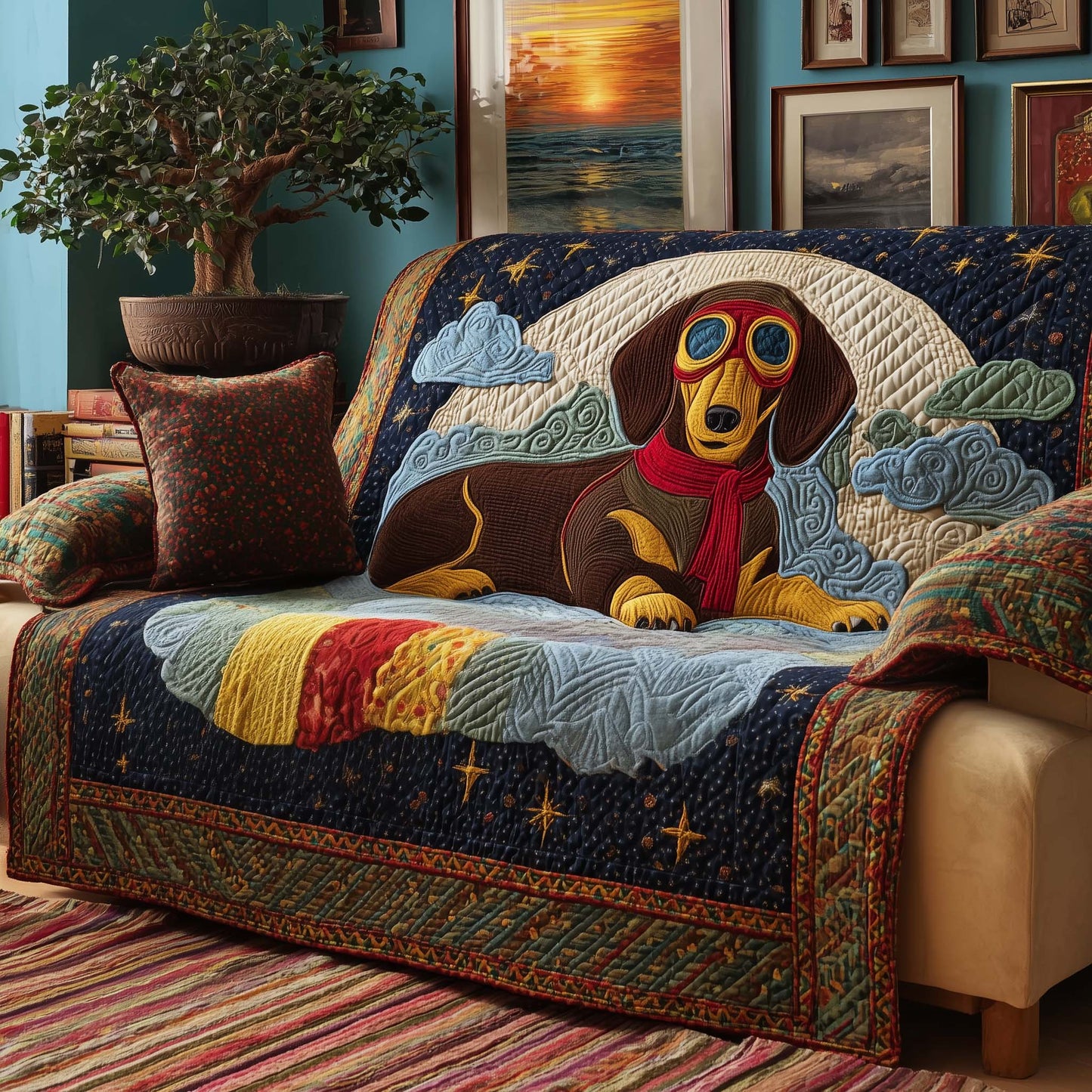 Sky Dreamer Quilted Sofa Cover GFTOQM1122