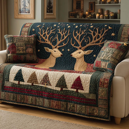 Starred Stags Quilted Sofa Cover GFTOQM1129