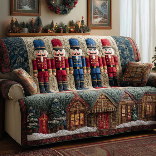 Nutcracker Row Quilted Sofa Cover GFTOQM1131