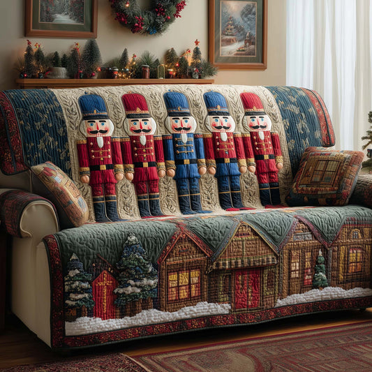 Nutcracker Row Quilted Sofa Cover GFTOQM1131