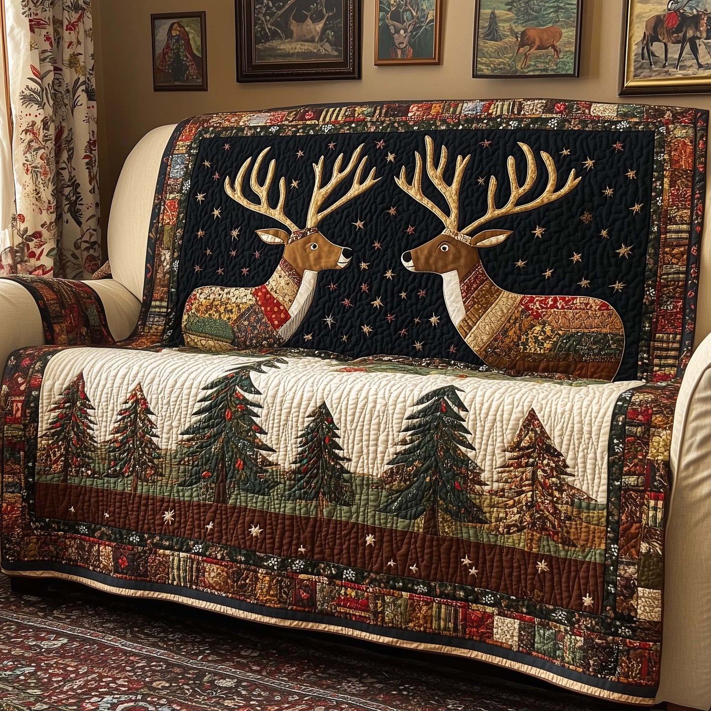 Starry Bucks Quilted Sofa Cover GFTOQM1132