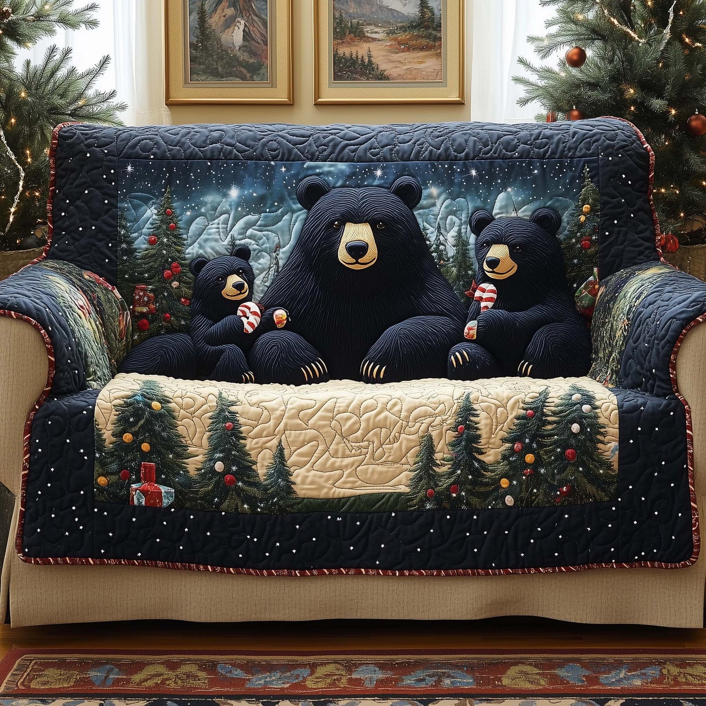 Candy Bears Quilted Sofa Cover GFTOQM1138