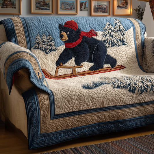 Sled Bear Quilted Sofa Cover GFTOQM1140