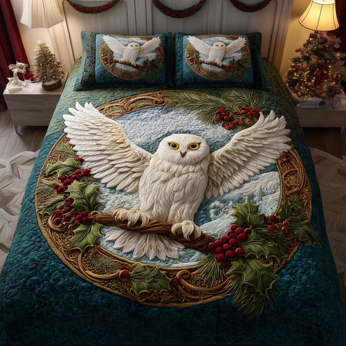 Snowy Wings 3-Piece Quilted Bedding Set GFTOQM1150