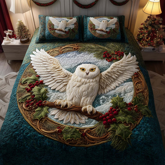 Snowy Wings 3-Piece Quilted Bedding Set GFTOQM1150