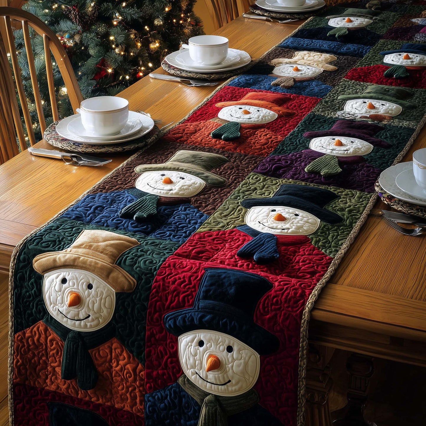 Snowman Parade Quilted Table Runner GFTOQM1164