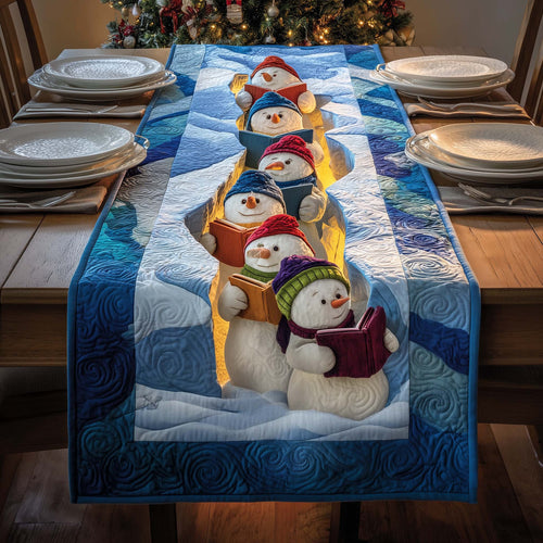 Caroling Snowmen Quilted Table Runner GFTOQM1165