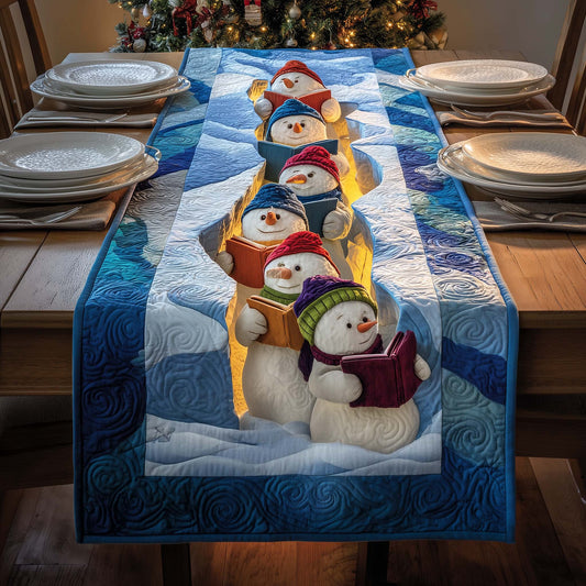 Caroling Snowmen Quilted Table Runner GFTOQM1165