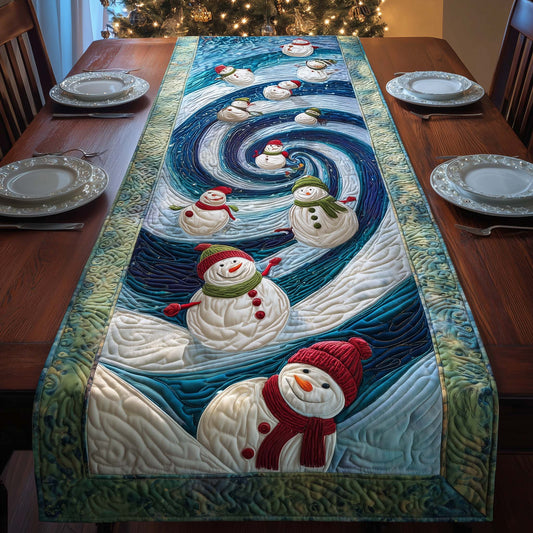 Snow Spiral Quilted Table Runner GFTOQM1167