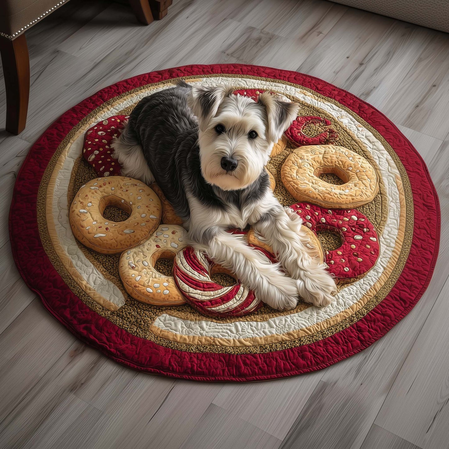 Schnauzer Quilted Round Mat GFTOQM117