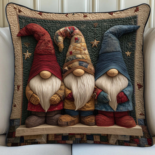 Gnome Trio Quilted Pillow Case GFTOQM1191