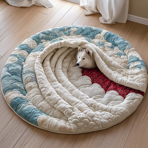 Arctic Husky Quilted Round Mat GFTOQM122