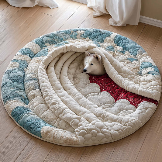 Arctic Husky Quilted Round Mat GFTOQM122