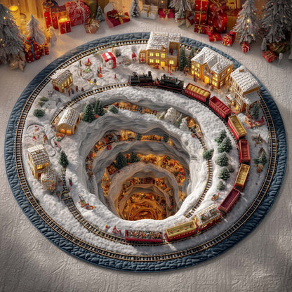 Village Spiral Quilted Round Mat GFTOQM1252